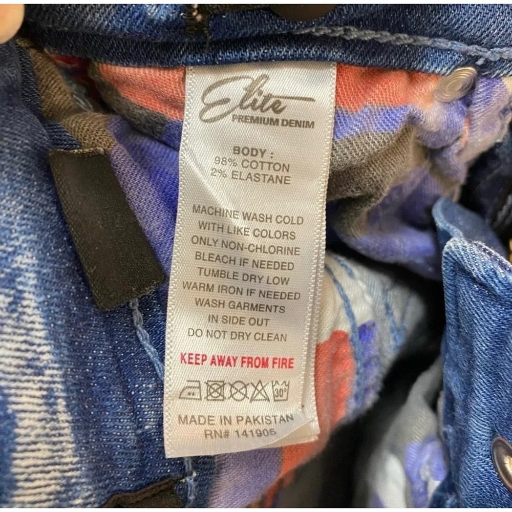 Elite Premium Denim Kids Moto Jeans 2T 3T Paint Splatter Distressed Stretch